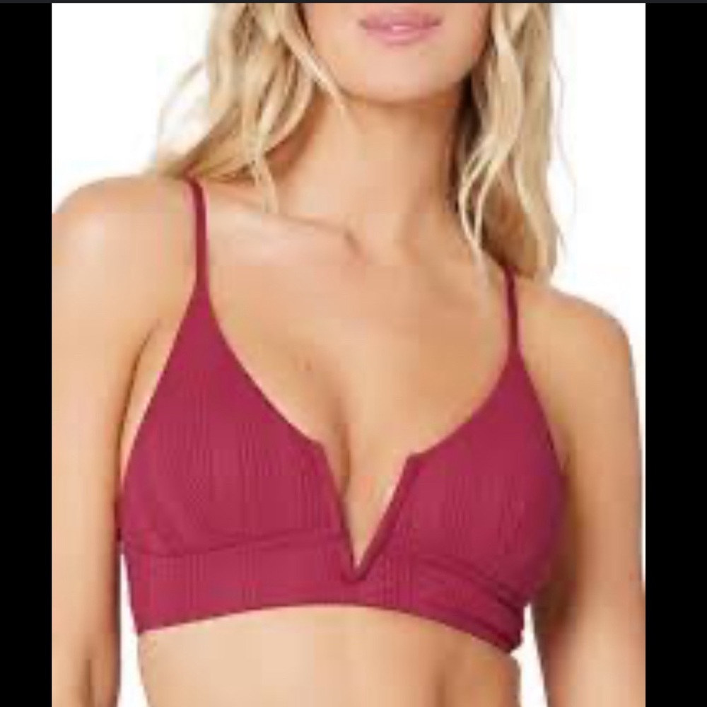 L space “siren Merlot” bikini top size M